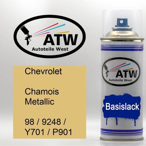 Chevrolet, Chamois Metallic, 98 / 9248 / Y701 / P901: 400ml Sprühdose, von ATW Autoteile West.